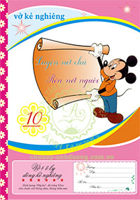 Vở ô ly nghiêng – 4 ly(48 trang) bìa mickey