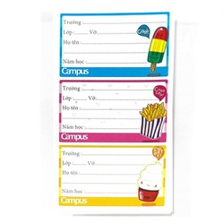Nhãn Vở Campus Food NT-FOD18 (18 Nhãn/Tập)